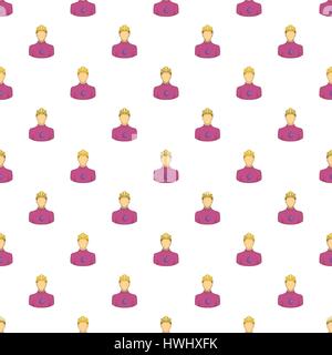 Employee oil industry pattern, cartoon style Stock Vector