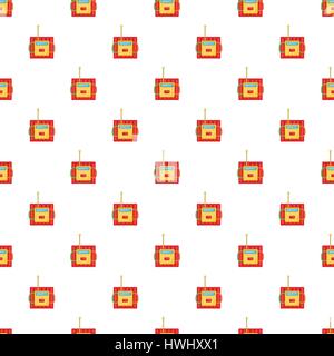Dynamite explosives pattern, cartoon style Stock Vector