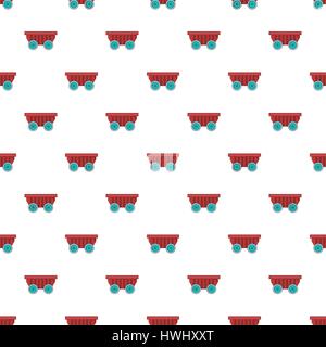 Cart on wheels pattern, cartoon style Stock Vector