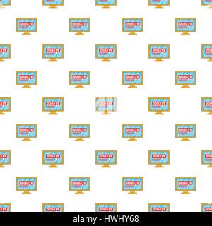 Online donation pattern, cartoon style Stock Vector