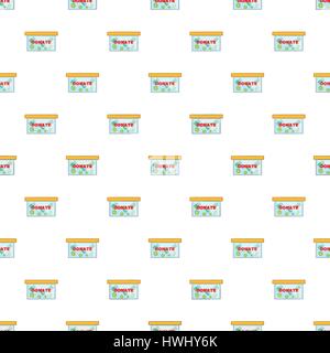 Box for donations pattern, cartoon style Stock Vector