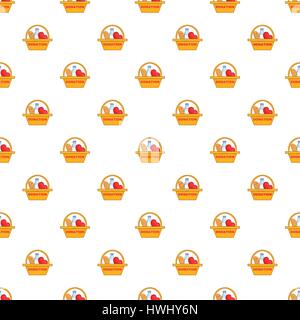 Basket of food for donations pattern Stock Vector