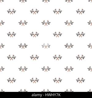 Racing flags pattern, cartoon style Stock Vector