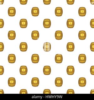 Barrel of honey pattern, cartoon style Stock Vector