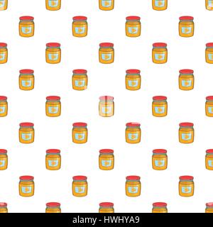 Jar of honey pattern, cartoon style Stock Vector