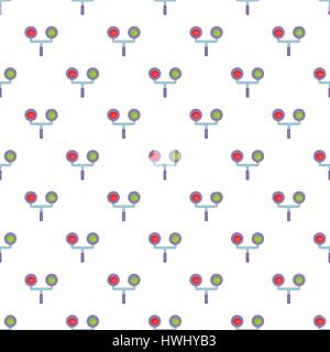 Traffic light for trains pattern, cartoon style Stock Vector