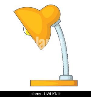 Yellow table lamp icon, cartoon style Stock Vector
