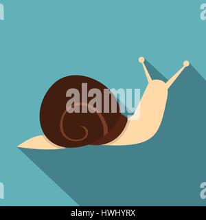 Snail icon, flat style Stock Vector