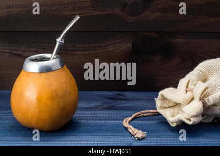 yerba mate in gourd matero Stock Photo
