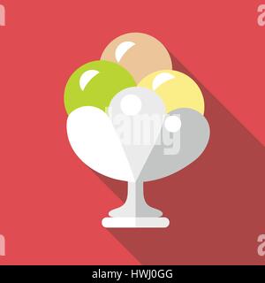 Creme brulee icon, flat style Stock Vector