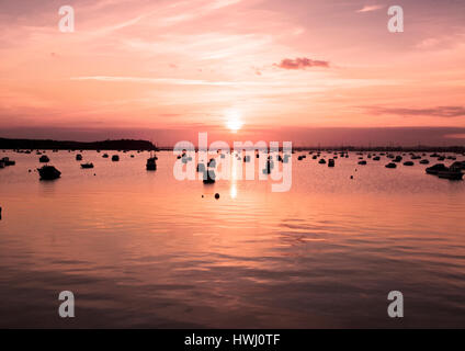 Sunset over Poole Harbour Stock Photo