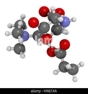 GPLC (glycine propionyl-L-carnitine) nutritional supplement molecule. 3D rendering.    Atoms are represented as spheres with conventional color coding Stock Photo