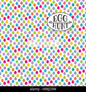 Easter egg hunt seamless pattern. Tileable vector background Stock Vector