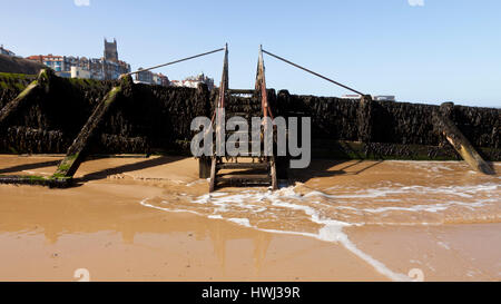 Groynes on Cromer beach in Norfolk England UK Stock Photo