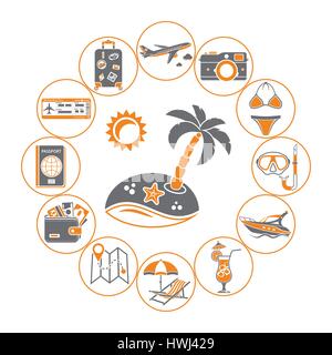 Vacation Time and Tourism Concept Stock Vector