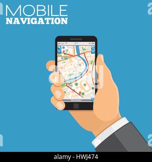 Mobile Navigation Concept Stock Vector