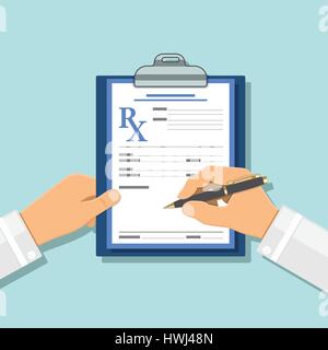 Medical concept with prescription on rx form Stock Vector
