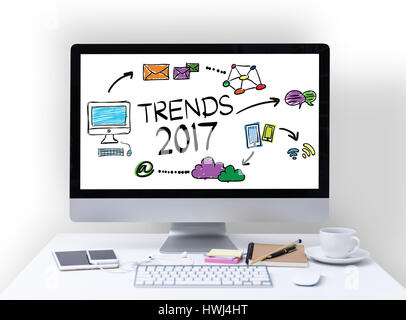 Trends 2017 concept on computer screen Stock Photo