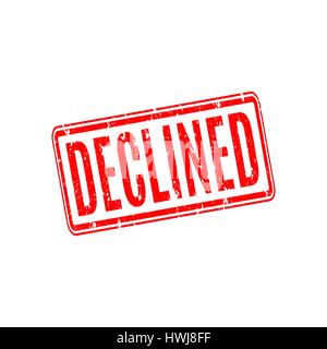 Red grunge rubber stamp declined, isolated on a white background, rectangular shape, vector illustration. Stock Vector