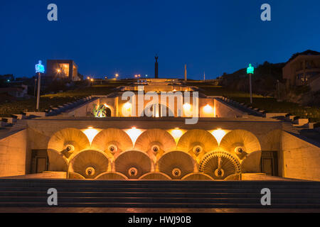 Yerevan Cascade at dawn, Armenia, Middle East, Asia Stock Photo