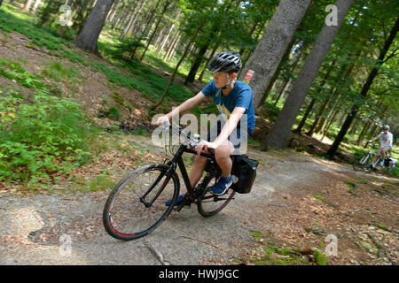 Radfahrer, Fichtelgebirge, Oberfranken, Bayern, Deutschland Stock Photo