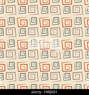 Abstract multicolored seamless background, repeating texture of square spirals, vector illustration. Stock Vector