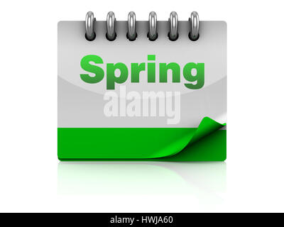 3d illustration of spring season calendar page Stock Photo