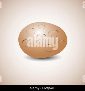 Realistic egg with transparent drops of water, isolated on a yellow background. The horizontal arrangement, vector illustration. Stock Vector