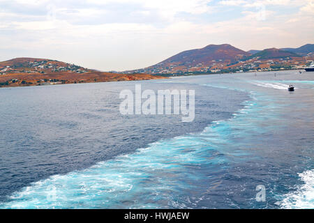 foam   and froth in the  sea      of mediterranean greece Stock Photo