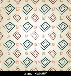 Abstract multicolored seamless background, repeating texture of square spirals, vector illustration. Stock Vector