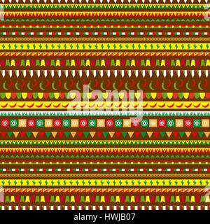 Cinco de Mayo seamless pattern with a traditional ornament. Mexican ethnic, tribal endless background, texture. Vector illustration. Stock Vector