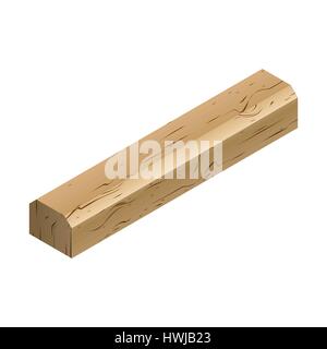Wooden sleepers isolated on white background. Railway track design element. Flat 3D isometric style, vector illustration. Stock Vector