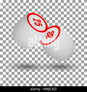 White keg of lotto with shadow. Game icon 3D isometric style, vector illustration. Stock Vector