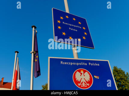 Grenze, Schilder, Cieszyn, Polen Stock Photo - Alamy