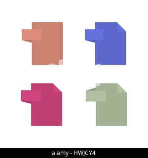 Template file format icons in flat style, isolated on white background, vector illustration. Stock Vector
