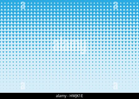 Halftone triangle pattern. Vector illustration of abstract background made of blue triangles for your design Stock Vector