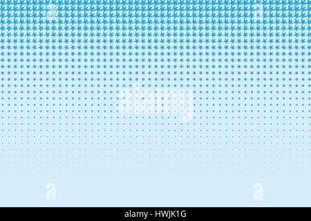 Halftone star pattern. Vector illustration of abstract background made of blue stars for your design Stock Vector