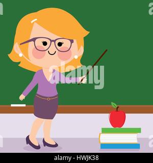 Female teacher teaching at class Stock Vector