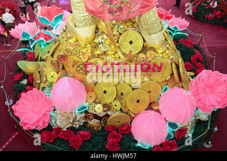 Chinese New Year cultural decorations of the auspicious monkey year 2016 at Pavilion shopping gallery, Kuala Lumpur Malaysia. Stock Photo