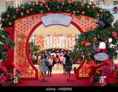 Cultural decoration during the Chinese New Year of auspicious monkey 2016 at Pavilion shopping gallery, Kuala Lumpur Malaysia. Stock Photo