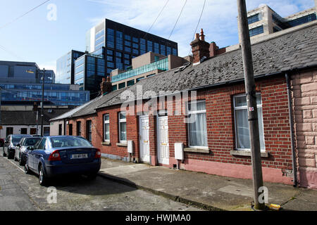 south dock street in south lotts ringsend with google docks in the background Dublin Republic of Ireland Stock Photo