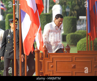 Bangkok, Thailand. 21st Mar, 2017. Rodrigo Roa Duterte, President of the Republic of the Philippines at Government House in Bangkok during The President Rodrigo Roa Duterte and Thai Prime Minister General Prayuth Chan-ocha are scheduled to hold a bilateral meeting where they are expected to discuss issues of mutual concern, including political, economic, agriculture, energy, education, and defense cooperation. Credit: Vichan Poti/Pacific Press/Alamy Live News Stock Photo
