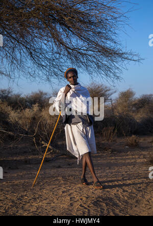 Borana tribe man with his ororo stick during the Gada system ceremony ...