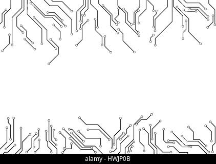Vector : Electronic circuit border on white background Stock Vector