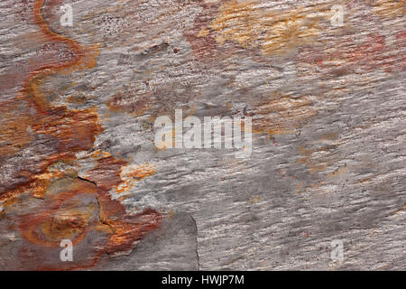 Pattern of a stone slab in silver-gray and rust Stock Photo