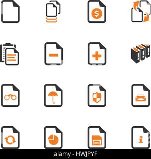 Documents icon set for web sites and user interface Stock Vector
