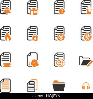 Documents icon set for web sites and user interface Stock Vector
