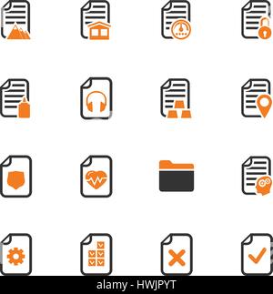 Documents icon set for web sites and user interface Stock Vector Image ...