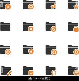 Folders icon set for web sites and user interface Stock Vector