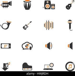 Music  icon set for web sites and user interface Stock Vector